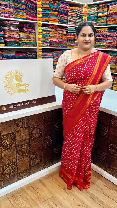 Rani Sungudi Cotton Saree With Doubleside Kasumalai Self Border
