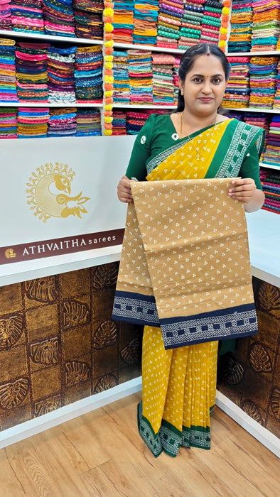 Rani Sungudi Cotton Sarees without zari border - Three Dot