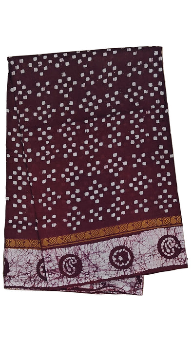 Rani Sungudi Pure Cotton  Madurai Saree With Doubleside Border- Rangoli Jothi Wax