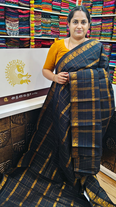 Rani Sungudi Cotton Sarees Veldhari Checks Self