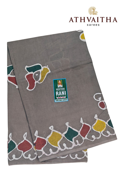Rani Sarees Premium Cotton Sarees With Blouse - Hand Painted
