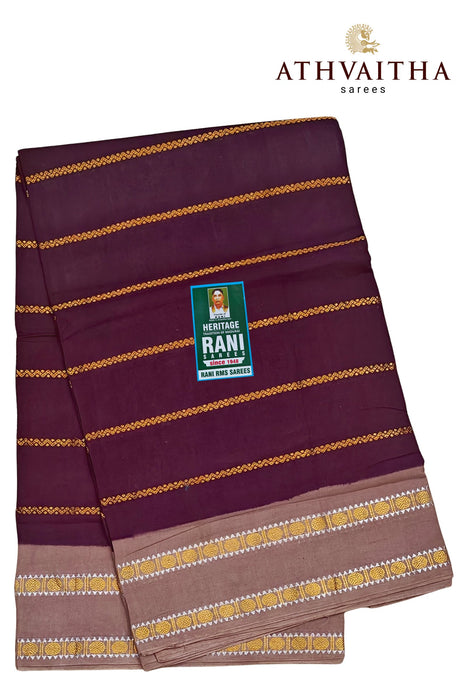Rani Sungudi Saree Veldhari Doubleside Rudraksham Border Contrast With Blouse