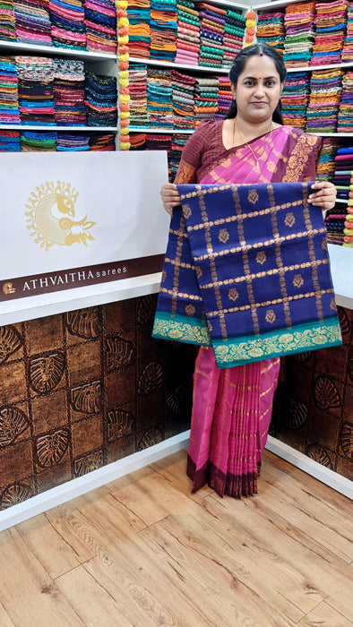 Rani Sungudi Cotton Sarees Ambika Checks Doubleside Border With Rich Pallu