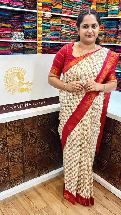 Rani Sungudi Cotton Sarees Doubleside Contrast Border - Cross Mango
