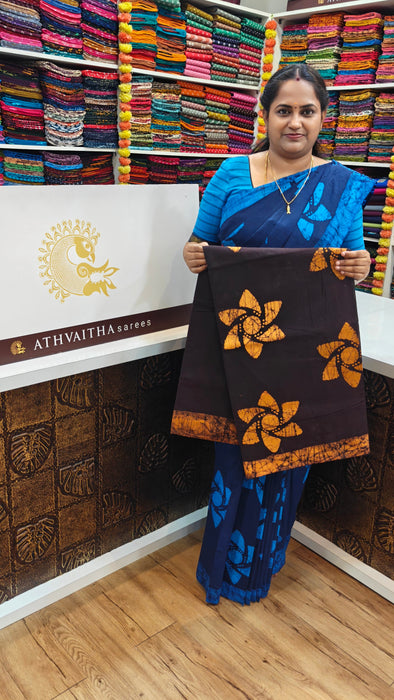 Rani Sungudi Cotton Sarees  Without Zari Flower Design
