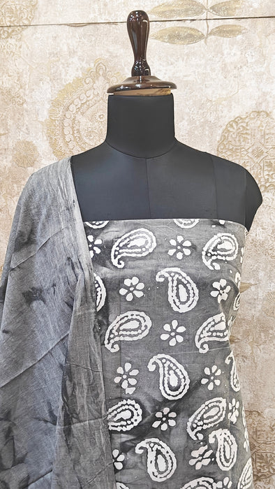 Rani Sungudi Cotton Salwar Material - Grey