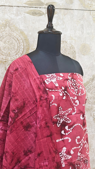 Rani Sungudi Cotton Salwar Material - Red