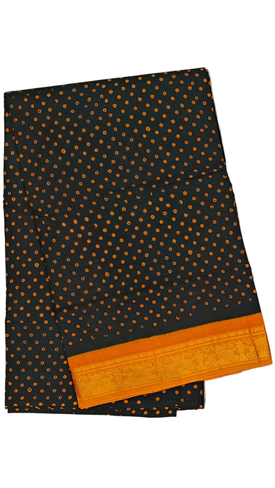 Rani Sungudi Cotton Saree One Side Small Border - Polkadot