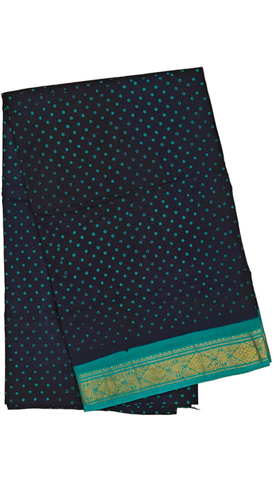 Rani Sungudi Cotton Saree One Side Small Border - Polkadot