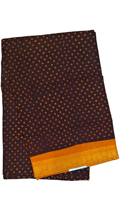 Rani Sungudi Cotton Saree One Side Small Border - Polkadot