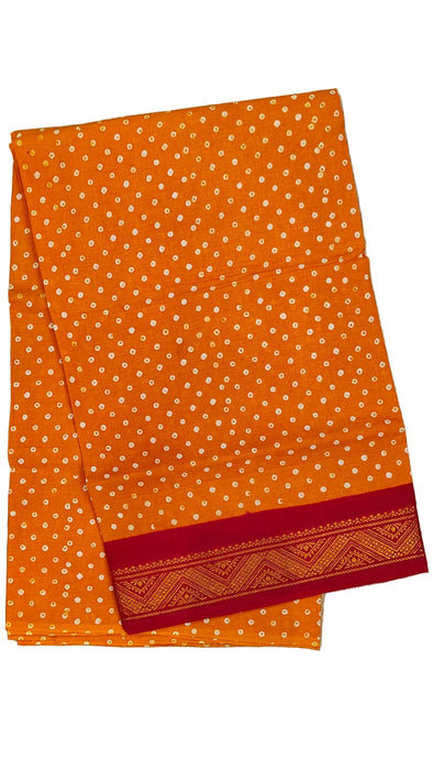 Rani Sungudi Cotton Saree One Side Small Border - Polkadot