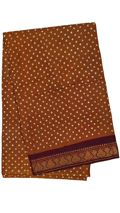 Rani Sungudi Cotton Saree One Side Small Border - Polkadot