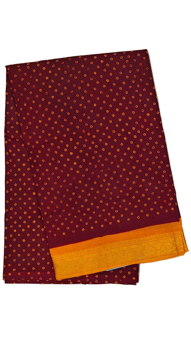 Rani Sungudi Cotton Saree One Side Small Border - Polkadot
