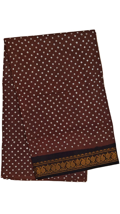 Rani Sungudi Cotton Saree One Side Small Border - Polkadot