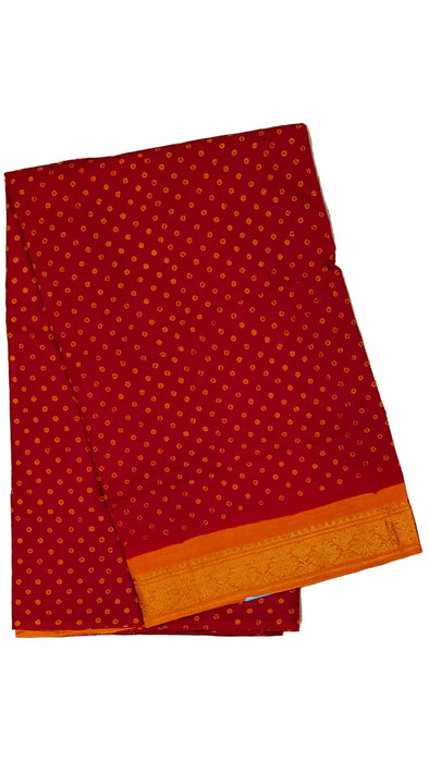 Rani Sungudi Cotton Saree One Side Small Border - Polkadot