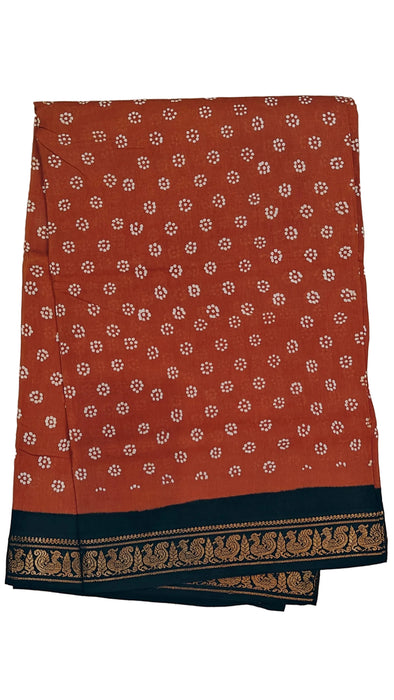 Rani Sungudi Pure Cotton  Saree With Doubleside Border-Flower Dot