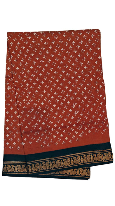 Rani Sungudi Cotton Saree Doubleside Border Contrast - FiveDot