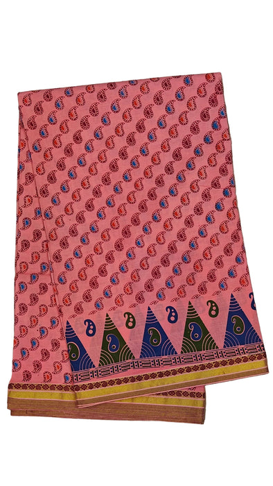Rani Sungudi Cotton Sarees Double Side Border Cross Mango-Babypink