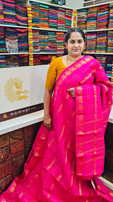 Rani Sungudi Cotton Sarees Veldhari Checks Self