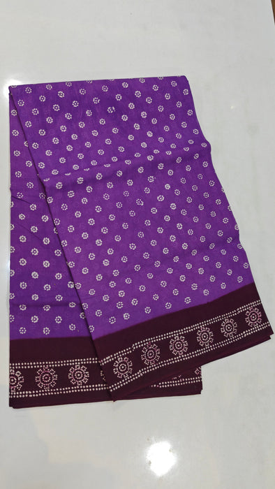 Rani Sungudi Cotton Sarees  Without Zari Flower Dot With Blouse