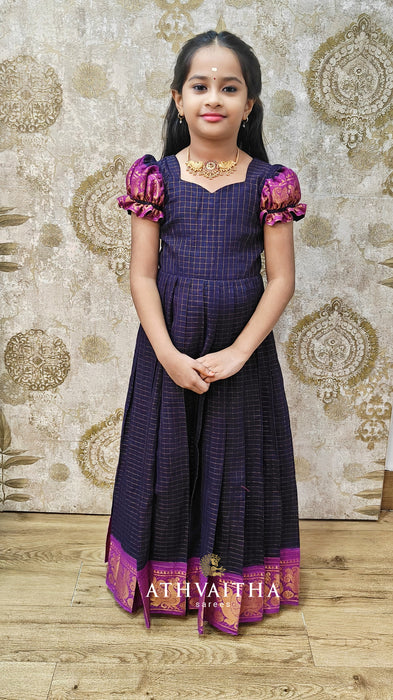 Diya Kids Maxi Gown With Half Saree Model