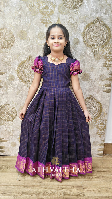 Diya Kids Maxi Gown With Half Saree Model