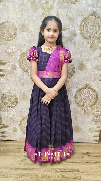 Diya Kids Maxi Gown With Half Saree Model