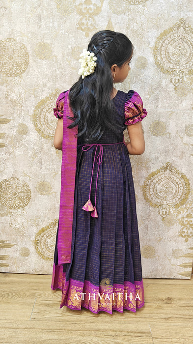 Diya Kids Maxi Gown With Half Saree Model