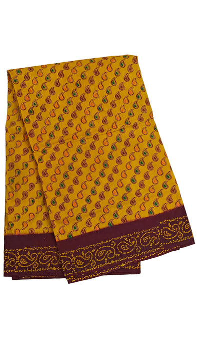 Rani sungudi Cotton Sarees Small Mango Without Zari Contrast Border-9.50Yards