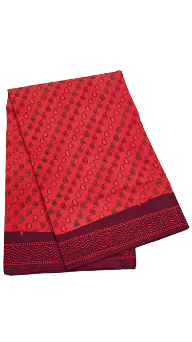 Rani sungudi Cotton Sarees Small Mango Without Zari Contrast Border-9.50Yards