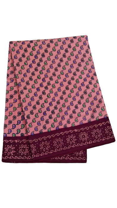 Rani sungudi Cotton Sarees Small Mango Without Zari Contrast Border-9.50Yards