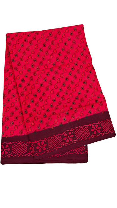 Rani sungudi Cotton Sarees Small Mango Without Zari Contrast Border-9.50Yards