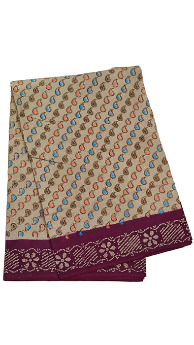 Rani sungudi Cotton Sarees Small Mango Without Zari Contrast Border-9.50Yards