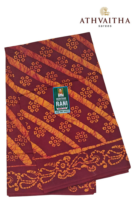 Rani Sungudi Cotton Without Zari Border - Cross Moodupani