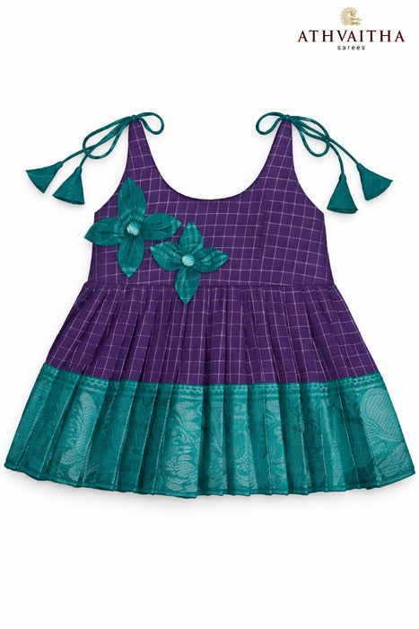 Sungudi Cotton Kids Maxi Gown - Nakshatra