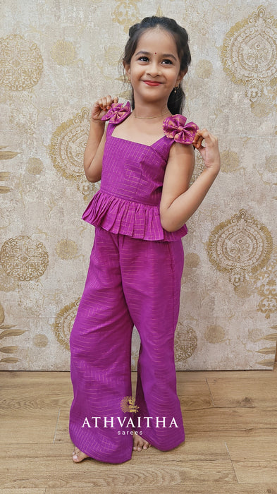 Maya - Kids Western Top With Plazzo Pant