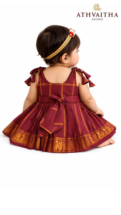 Sungudi Cotton Kids Maxi Gown - Nakshatra