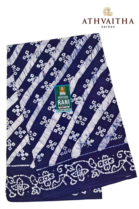 Rani Sungudi Cotton Without Zari Border - Cross Moodupani