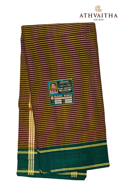 Heritage Rani Sungudi Cotton Line devendra With Contrast Thread Border Sarees - 9.50Yards Madisar