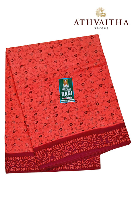 Rani Sungudi Madisar Sarees 10.50Yards Contrast Without Zari Border
