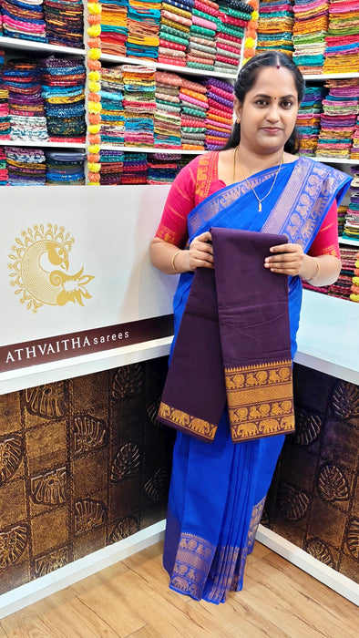 Rani Sungudi Cotton Sarees Doubleside Plain With Long Border Self
