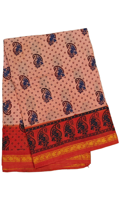 Rani Sungudi Cotton Sarees 1 Inch Double Side Border - Redsoil