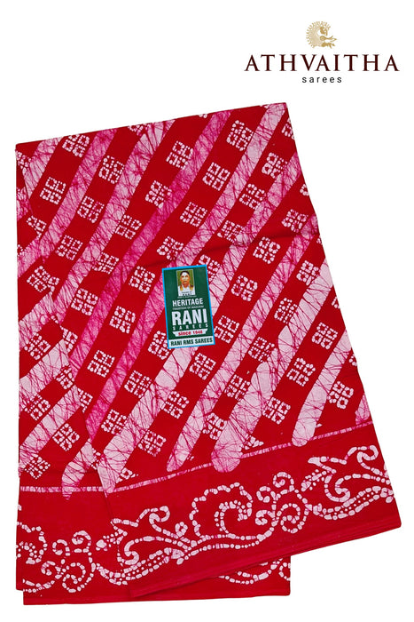 Rani Sungudi Cotton Without Zari Border - Cross Moodupani