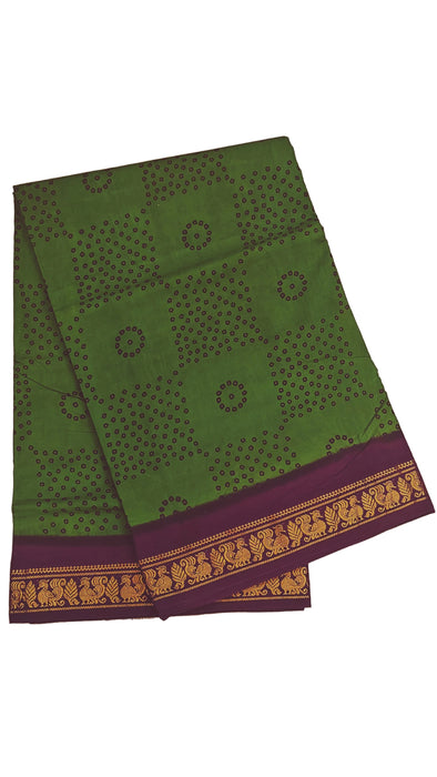 Rani sungudi Cotton Madisar Sarees Double side Zari Border 9.50 Yards