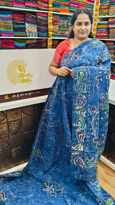 Rani Sungudi Cotton Sarees Without Zari Bathic Art
