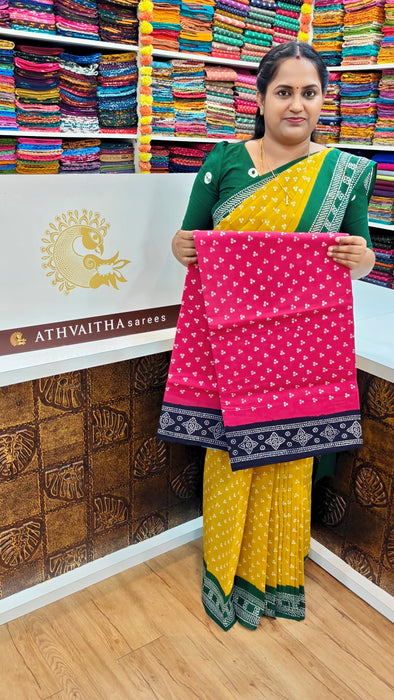 Rani Sungudi Cotton Sarees without zari border - Three Dot