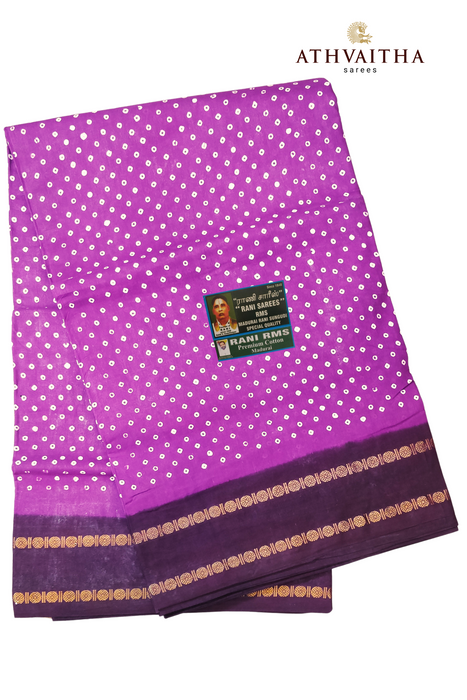 Rani Sungudi Madisar DS Rudhraksham Border Contrast-9.5Yards Violet-Purple