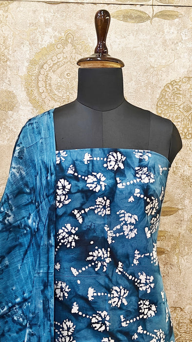 Rani Sungudi Cotton Salwar Material - Blue