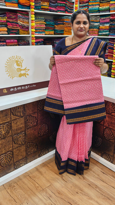 Rani Sungudi Cotton Polkadot Doubleside Kaasumalai Contrast Border