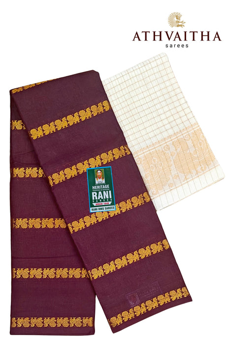 Rani Sungudi Saree Doubleside Border Self With Blouse